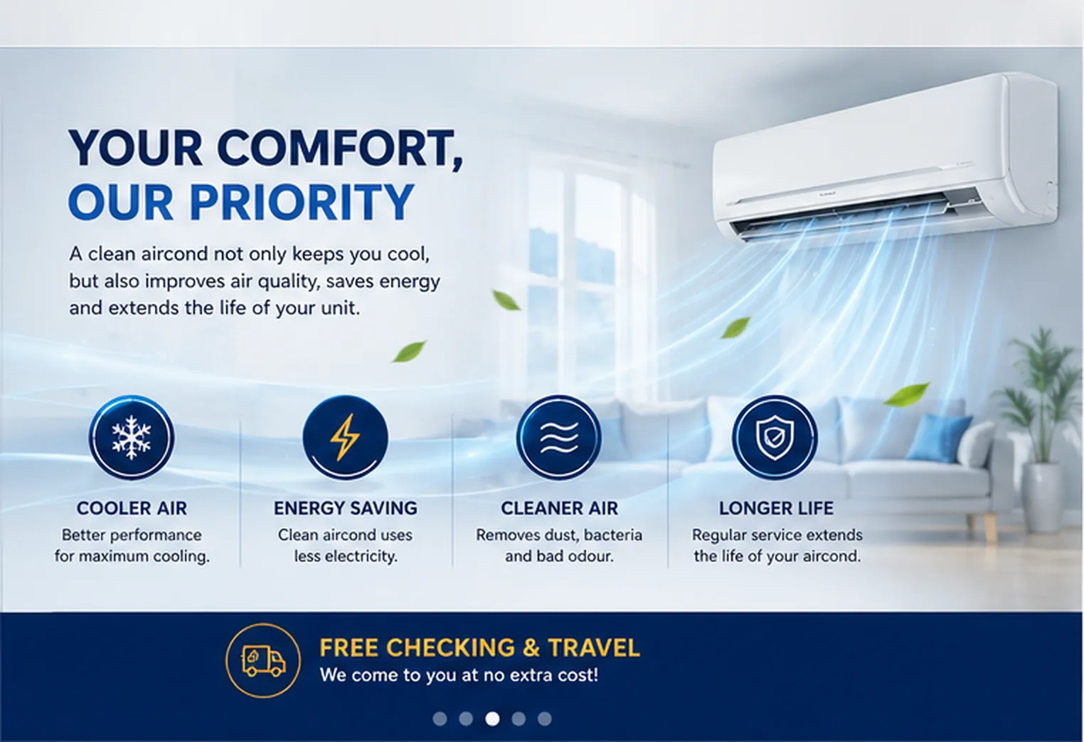 Your comfort, our priority — Mavis Eco Cool aircond servicing