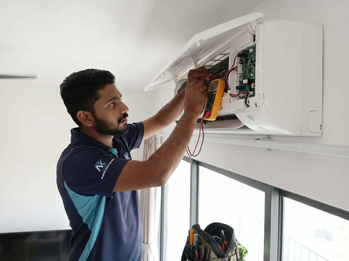 Aircond repair work by Mavis Eco Cool in a Kuala Lumpur home